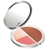 iT Cosmetics Live Laugh Love Vitality Face Disc Anti-Aging Matte Highlight, Blush, Bronzer, .54 Oz.