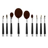 Welcomeuni 9PC Makeup Set Brushes Powder Foundation Eyeshadow Eyeliner Brush Lip Brush (Silver)