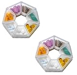 MEDca Weekly Pill Organizer Clear 7-Sided Pill Reminder, Round Shaped 2 PACK