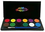 Gentle to Your Skin Face Paint Body Paint Palette Set Vibrant Colors Easy to Apply and Clean Non-toxic Kids Safe Painting Kit Suitable for Parties or Professional Artist with Travel Case