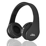 Bluetooth Wireless Foldable Hi-fi Stereo Headphone ,Sport Headphone with 3.5mm Audio Jack & Noise Reduction Mic for iPhone, Android, Other Bluetooth Enabled Devices(Black)