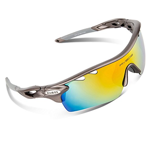 Rivbos 801 Polarized Sports Sunglasses With 5 Interchangeable Lenses In