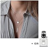 Ularmo 2015 New Hot Fashion Women Bang Bang Multilayer Pendant Chain Statement Necklace (silver)