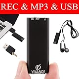 Increase version Digital Voice Recorder 8GB USB Flash Drive Multifunctional Rechargeable Mini Audio Recording Device with MP3 Player Activated Mp3 player Dictaphone voice recorder