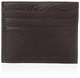 John Varvatos Men's Raw Edge Card Case, Brown, One Size