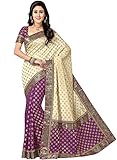 IndusDiva Women's Purple Silk Half and Half Saree