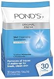 Pond's Wet Cleansing Towelettes, Original Fresh 30 ct (Pack of 4)