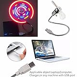 SOLMORE Mini Cool Office Fan, Gadget Desk Fan, Flexible Gooseneck Fan, USB colorful LED Fan, messages Clock Fan