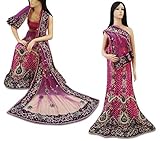 Vintage Wedding Style New Bridal Lehenga Set Indian Net Fabric Beaded Purple