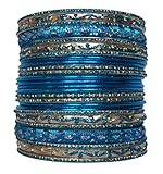 Set of Royal Blue Bangle Bracelets for Women