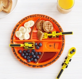 Constructive Eating - Construction Utensil Set with Construction Plate